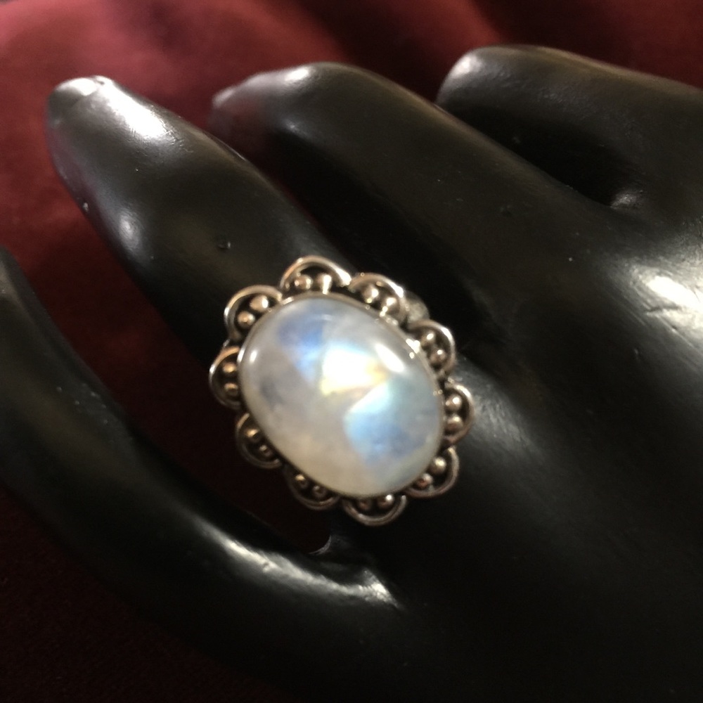 Moonstone & 925 Silver Ring - image 1